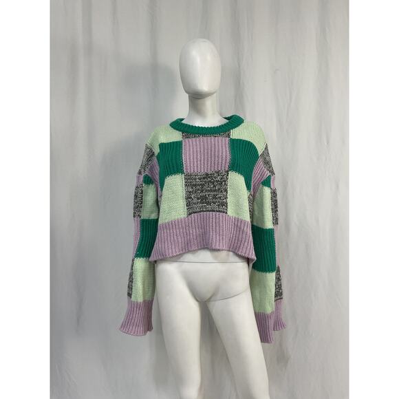 For Love & Lemons 'Finley' Green Acrylic Sweater Size S - Picture 2 of 5